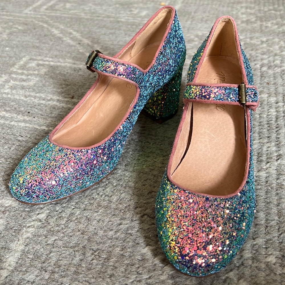 Madewell Zelda Rainbow Glitter Mary Jane 6